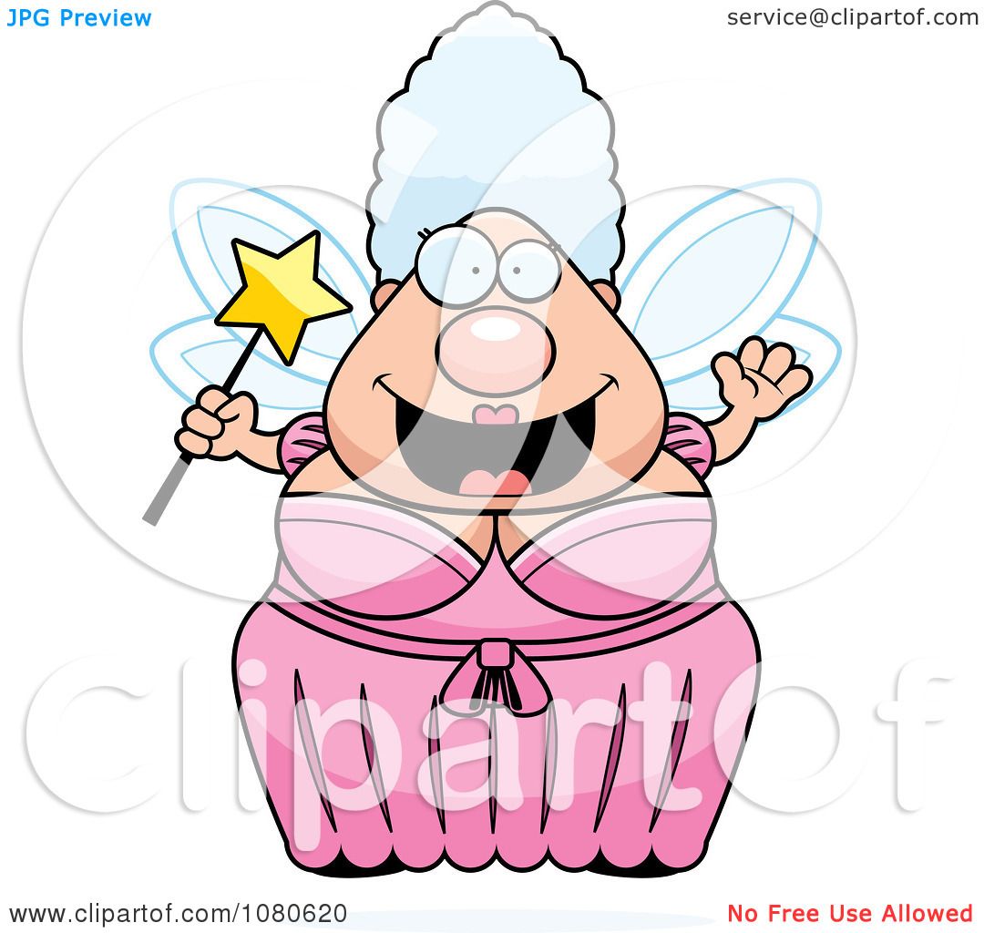 Download Clipart Chubby Fairy Godmother Holding A Wand - Royalty ...