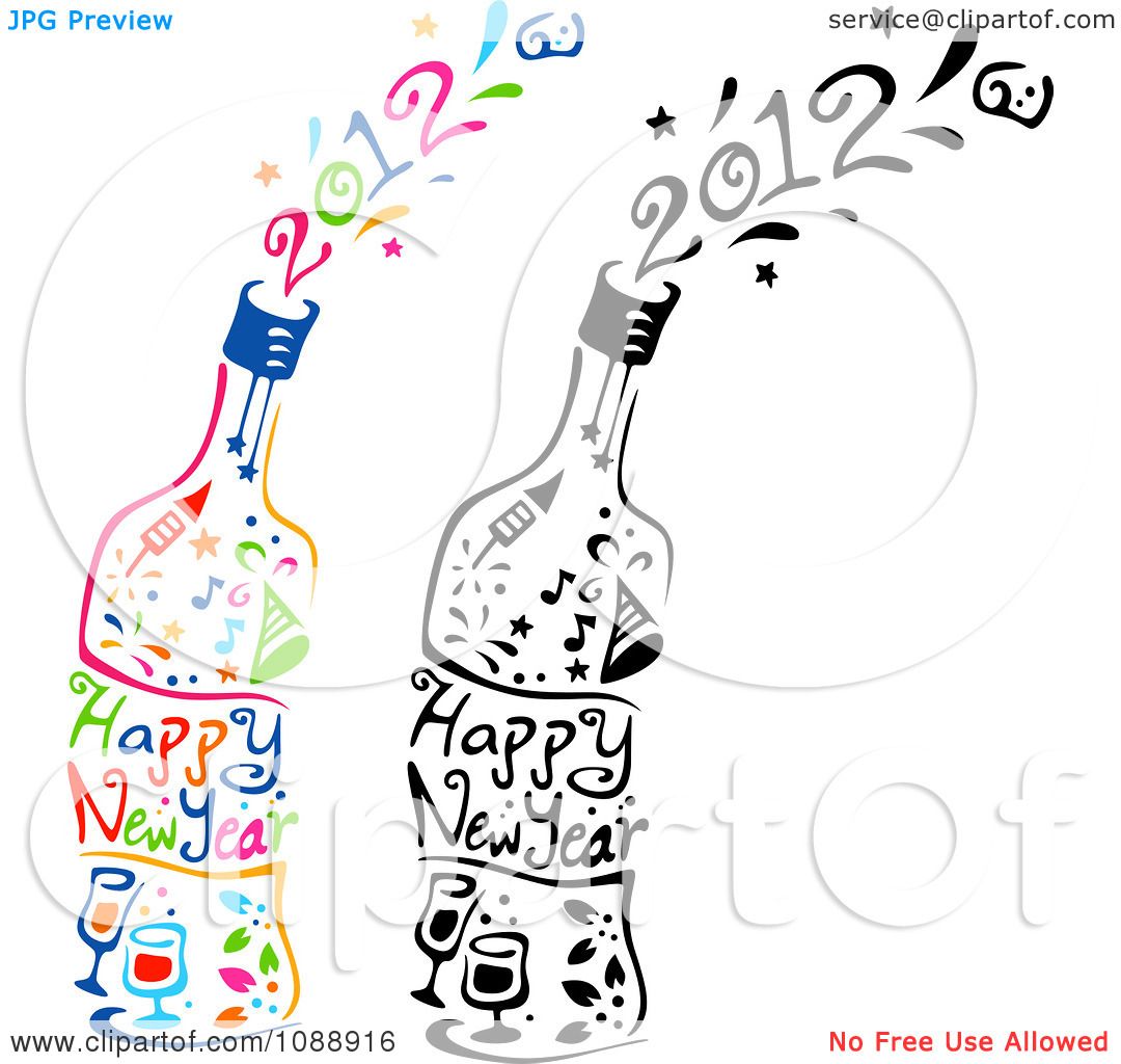 free black and white new years clipart - photo #46