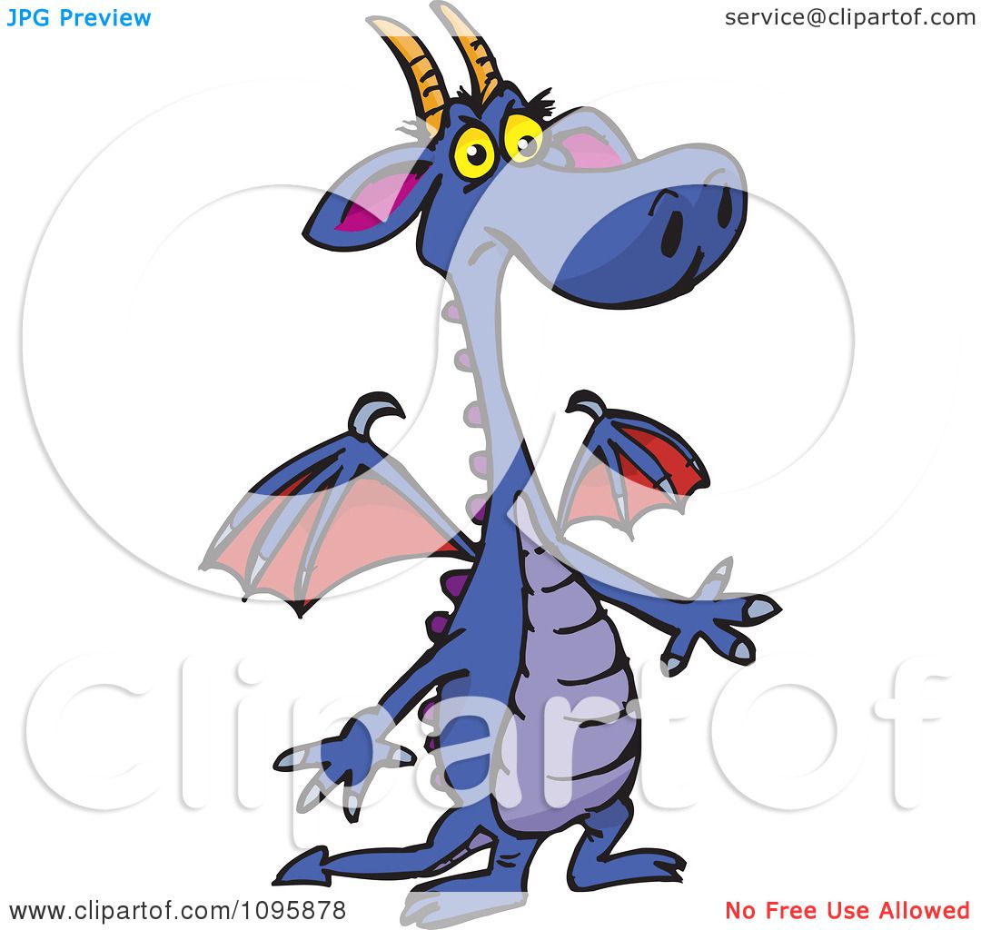 Clipart Confused Purple Dragon - Royalty Free Vector Illustration by ...