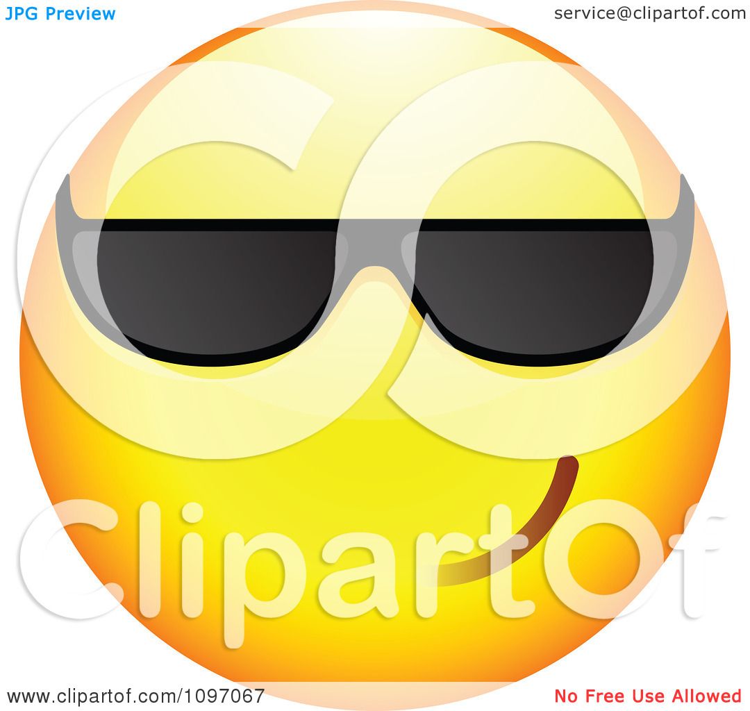 Clipart Cool Yellow Cartoon Smiley Emoticon Face Wearing Sunglasses 1 Royalty Free Vector Illustration 10241097067