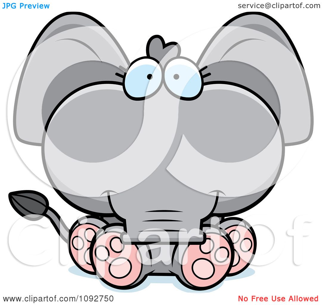 Download Clipart Cute Baby Elephant Sitting - Royalty Free Vector ...