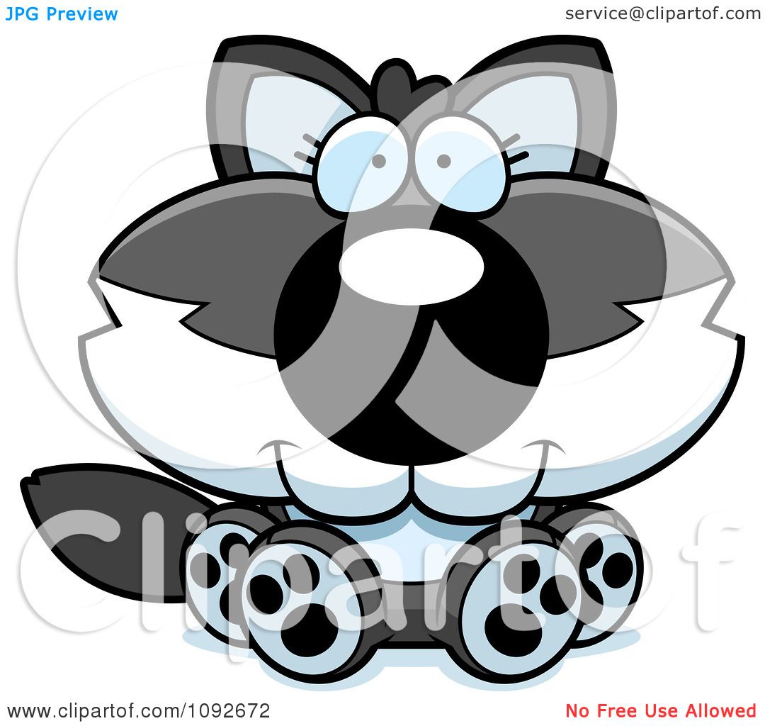 Download Clipart Cute Baby Wolf Sitting - Royalty Free Vector ...