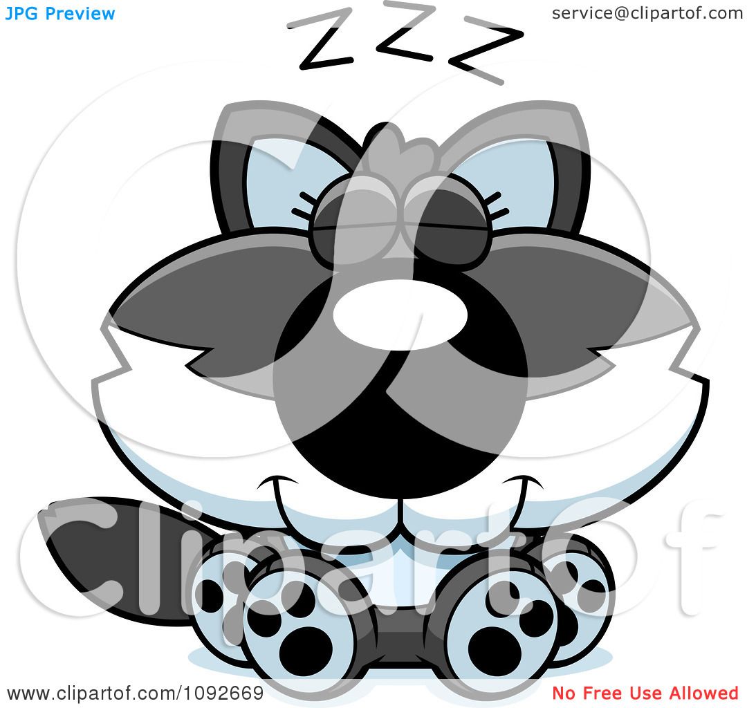 Download Clipart Cute Baby Wolf Sleeping - Royalty Free Vector ...