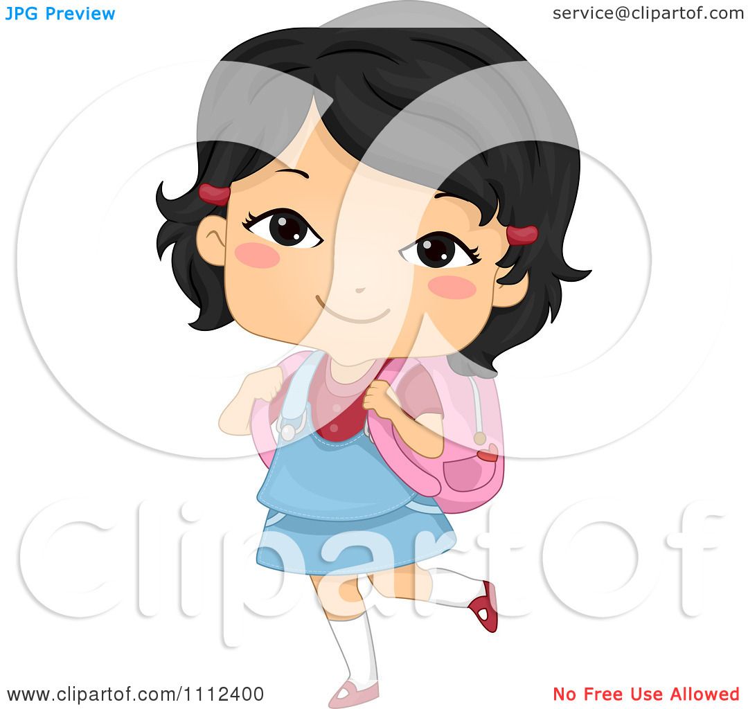 Cute school backpack with hearts decoration Vector Image