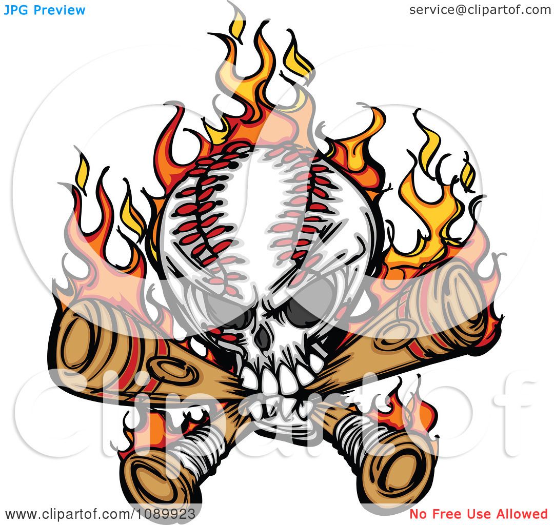 free baseball skull clipart - photo #18