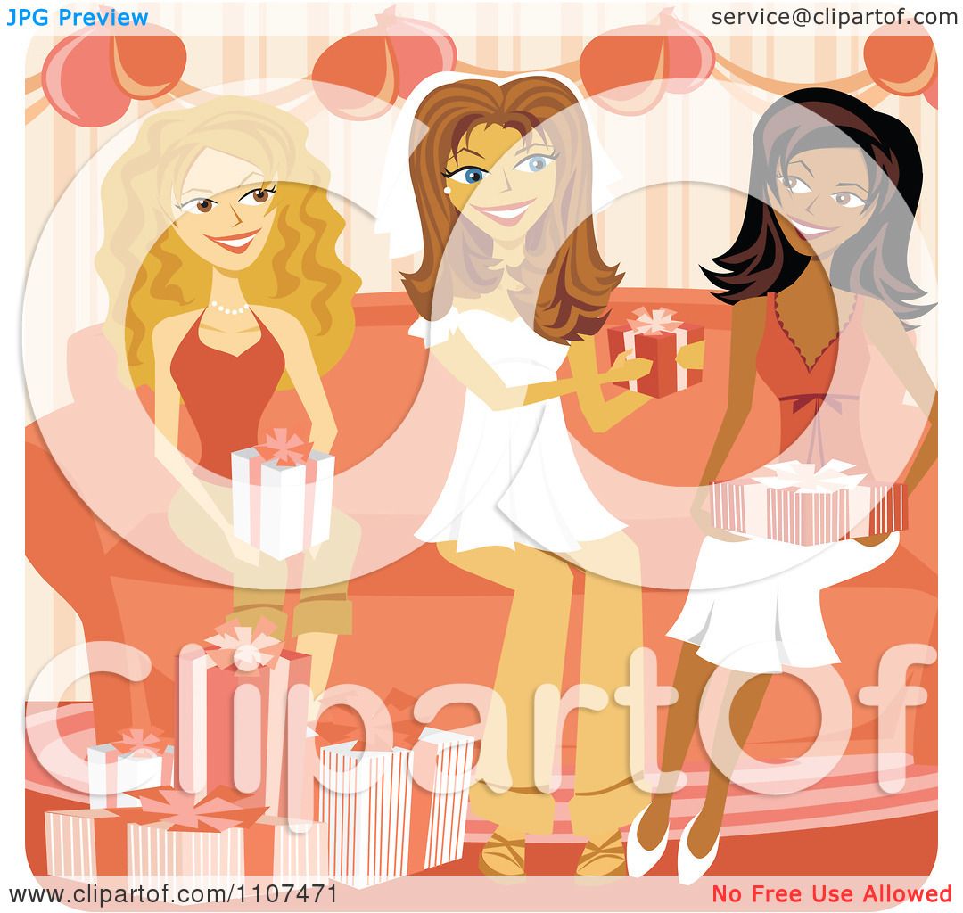 Download Clipart Friends Presenting A Bride With Gifts At Her ...