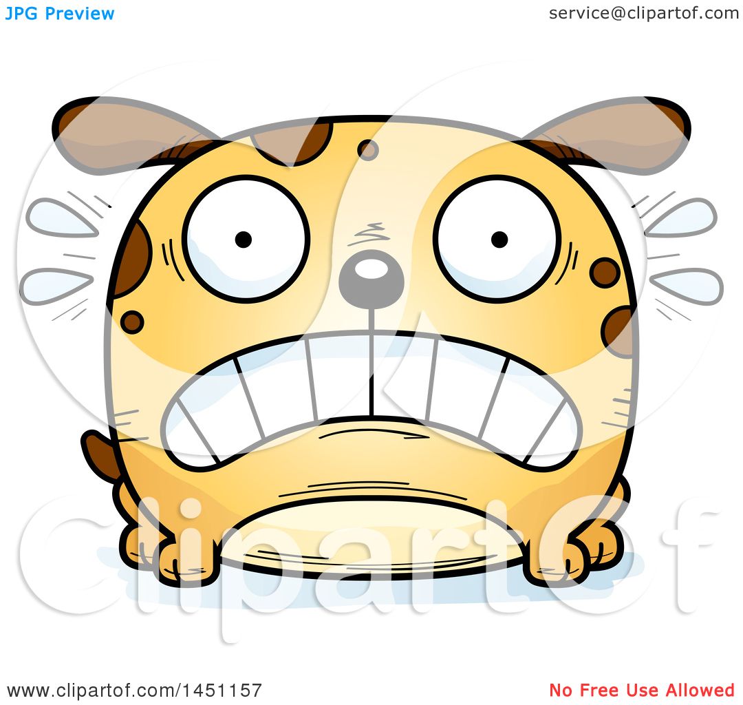 Clipart Graphic of a Cartoon Scared Dog Character Mascot - Royalty Free