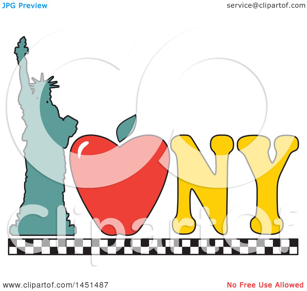 Download Clipart Graphic of a I Love New York Design with an Apple and Statue of Liberty - Royalty Free ...