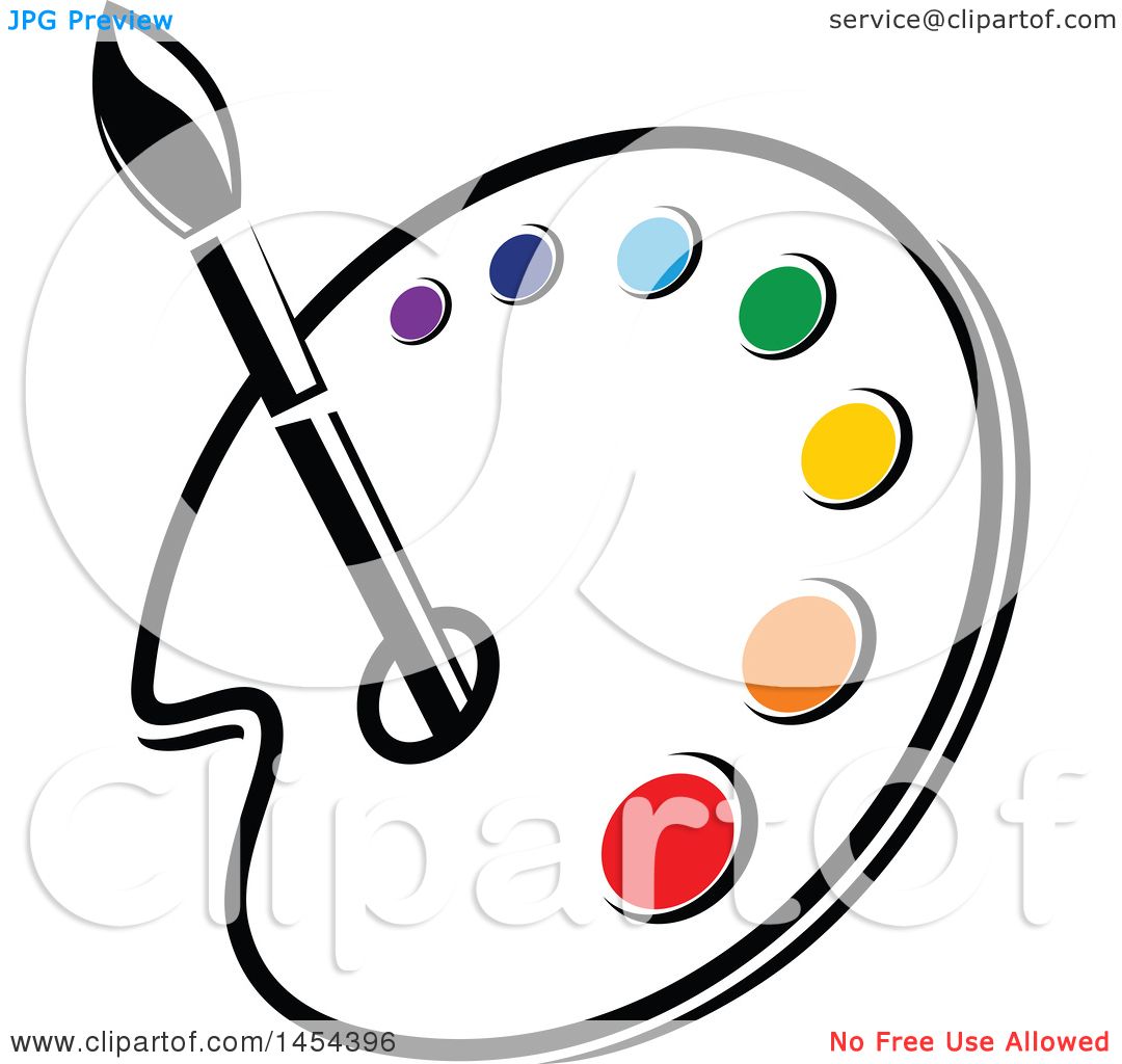 Paint Brushes Colored Paint Cup Cartoon Stock Vector (Royalty Free