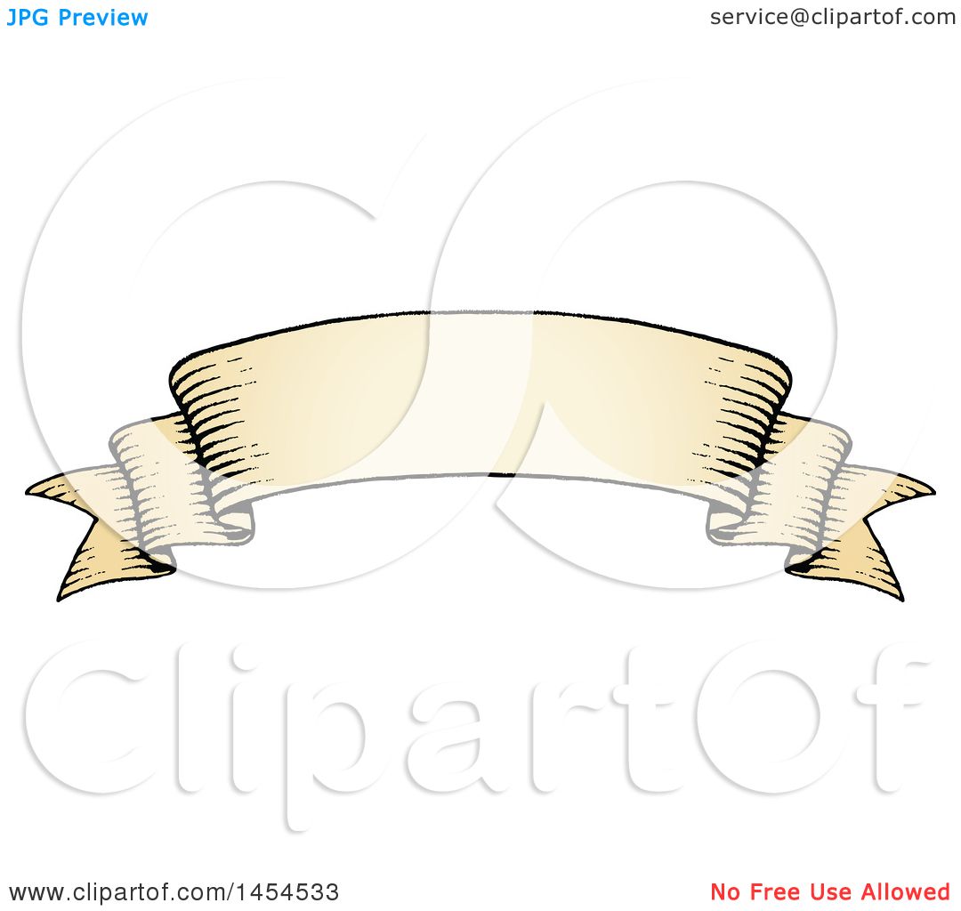 Clipart Graphic of a Sketched Parchment Scroll Ribbon ...