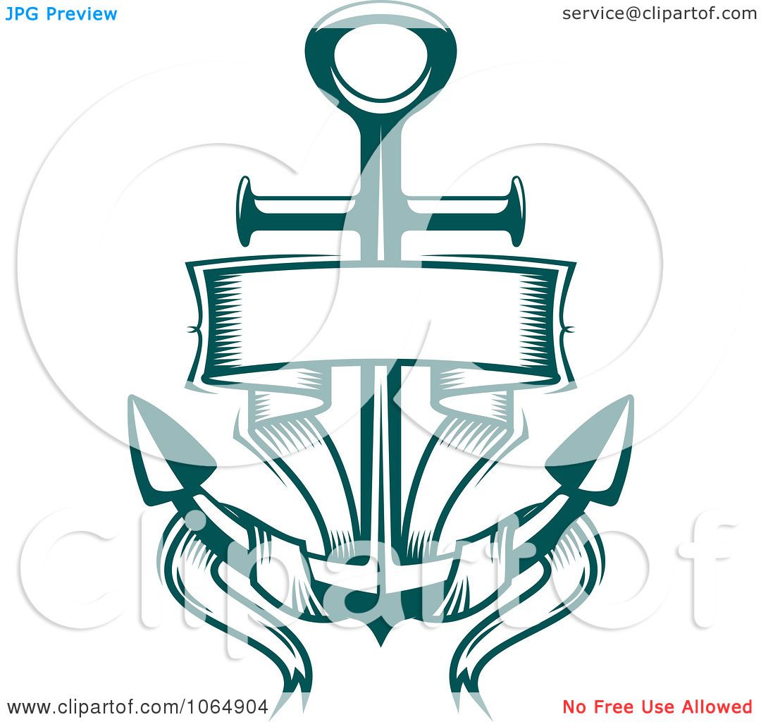 Clipart Green Anchor And Banner - Royalty Free Vector ...
