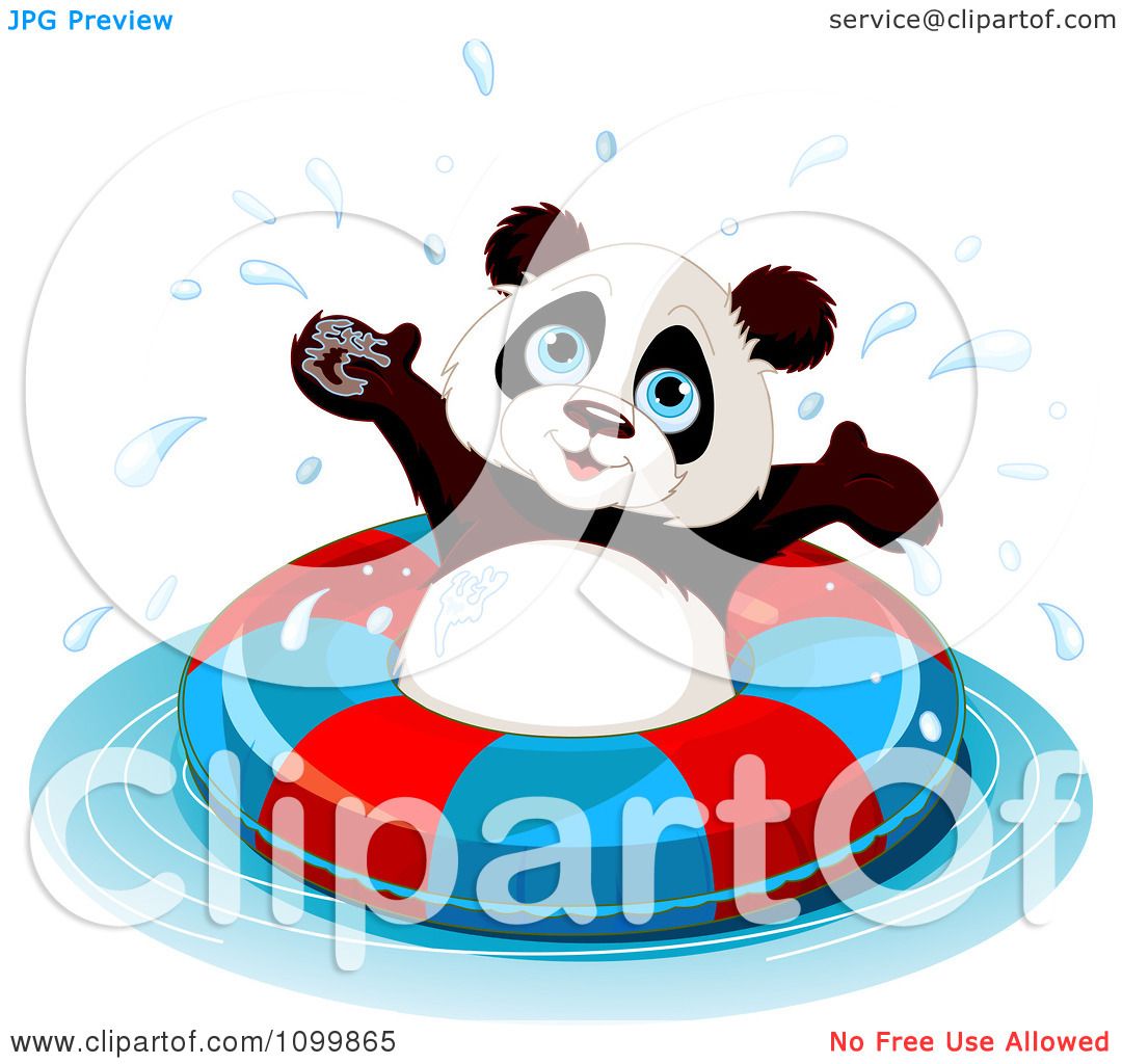 clipart panda swimming - photo #2