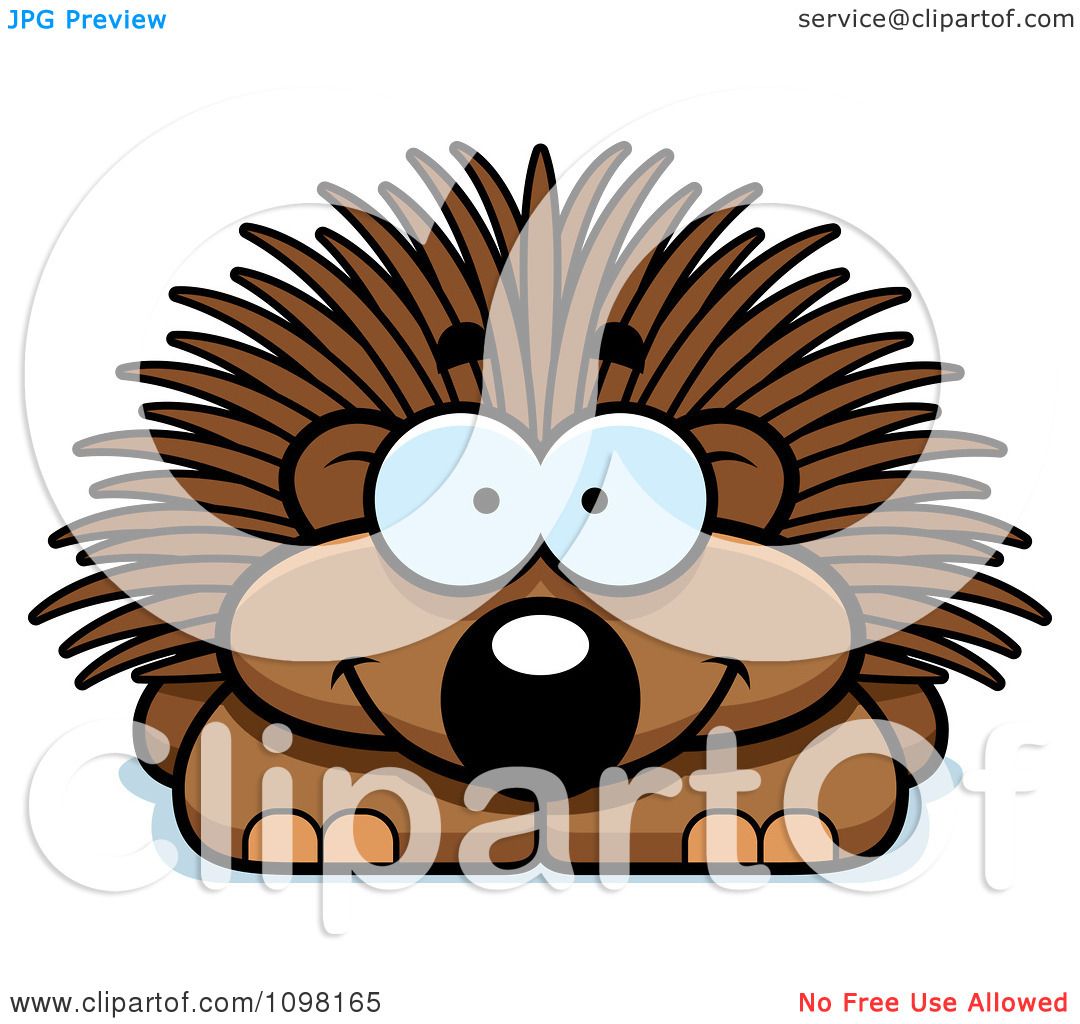 Clipart Happy Porcupine - Royalty Free Vector Illustration by Cory