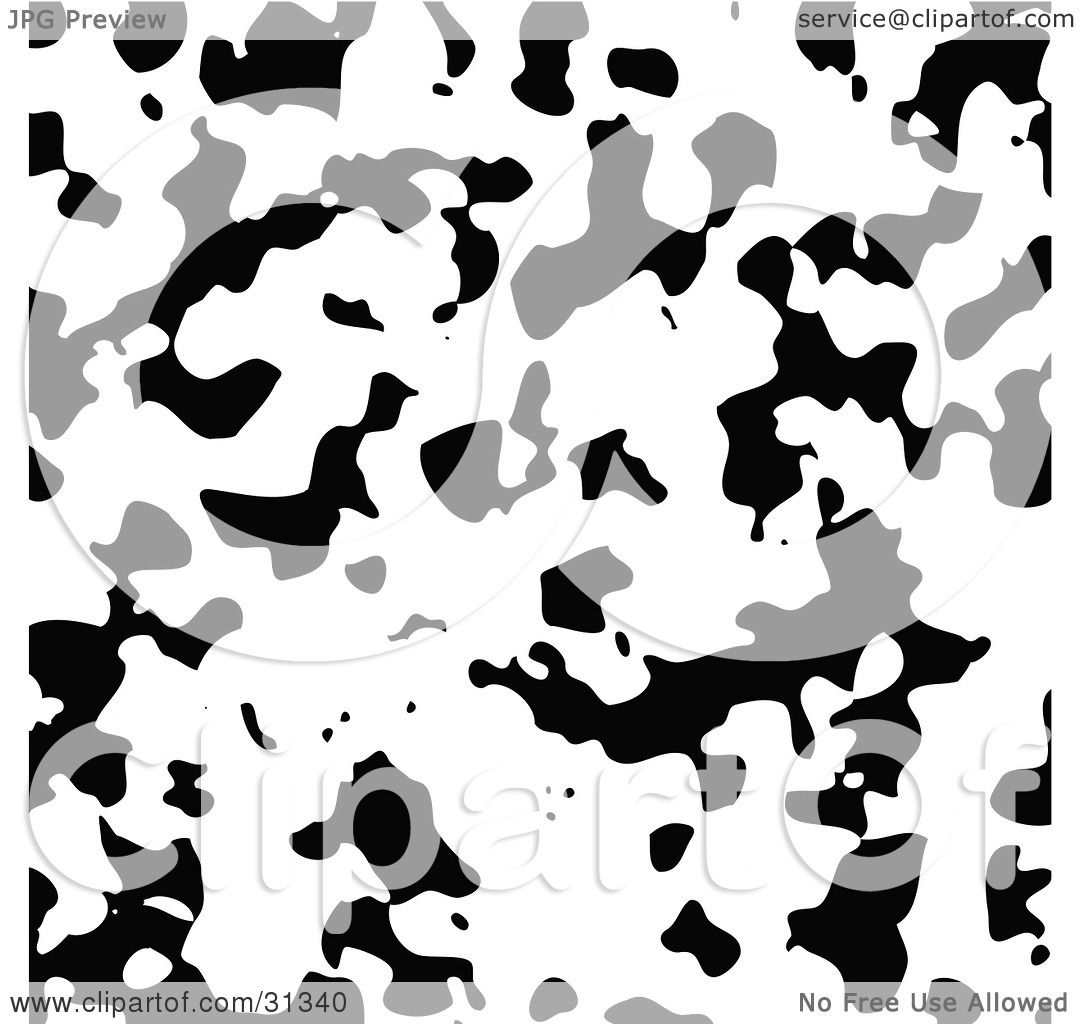 Clipart Illustration of a Black And White Spotted Dalmatian Patterned