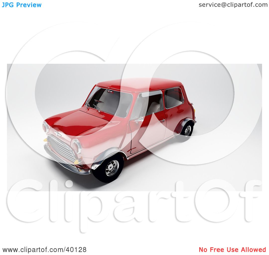 Clipart Illustration Of A Front Side View Of A Red Mini Car By Frank Boston 40128