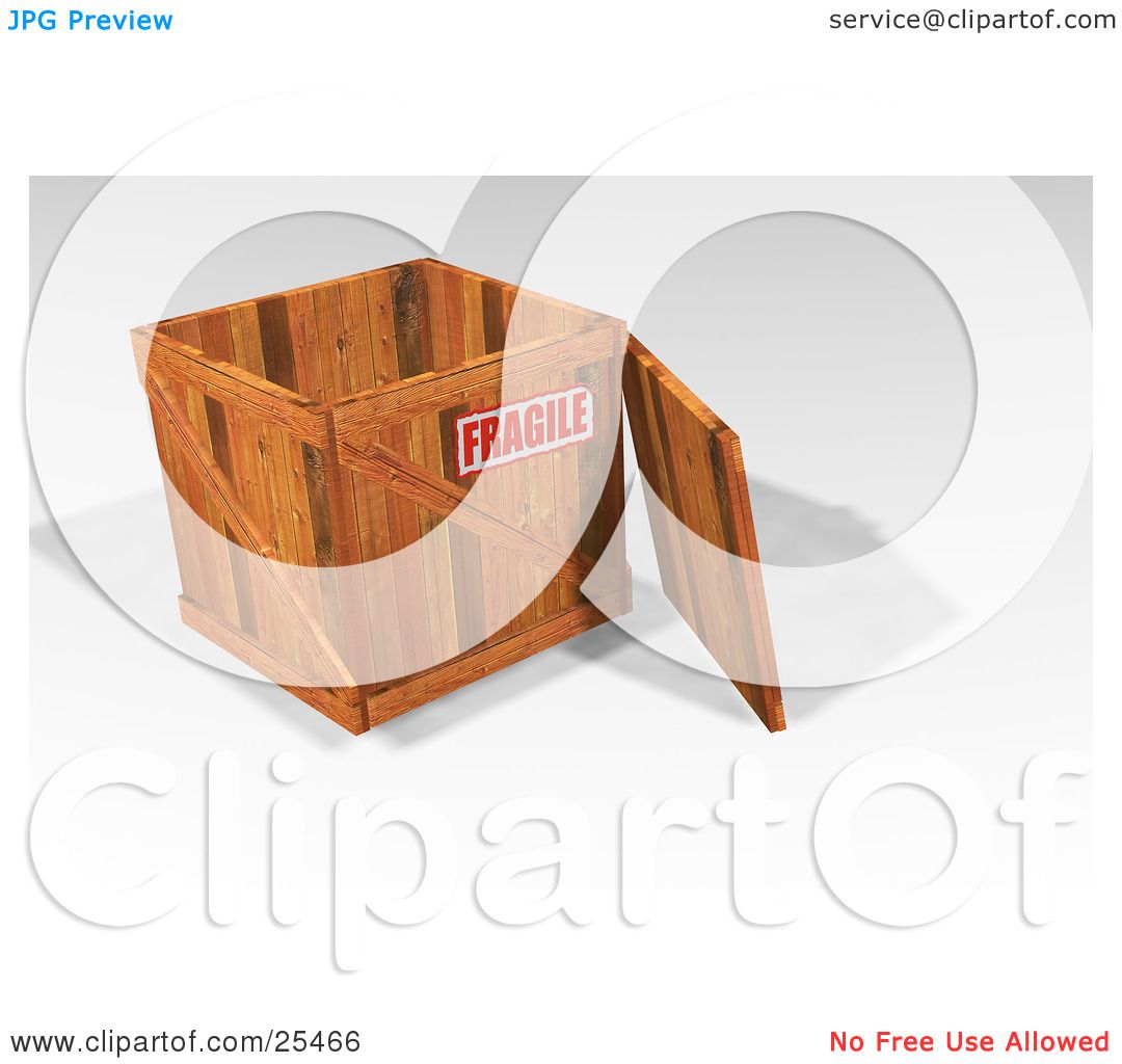 Clipart Illustration of a Heavy Duty Wooden Shipping Crate