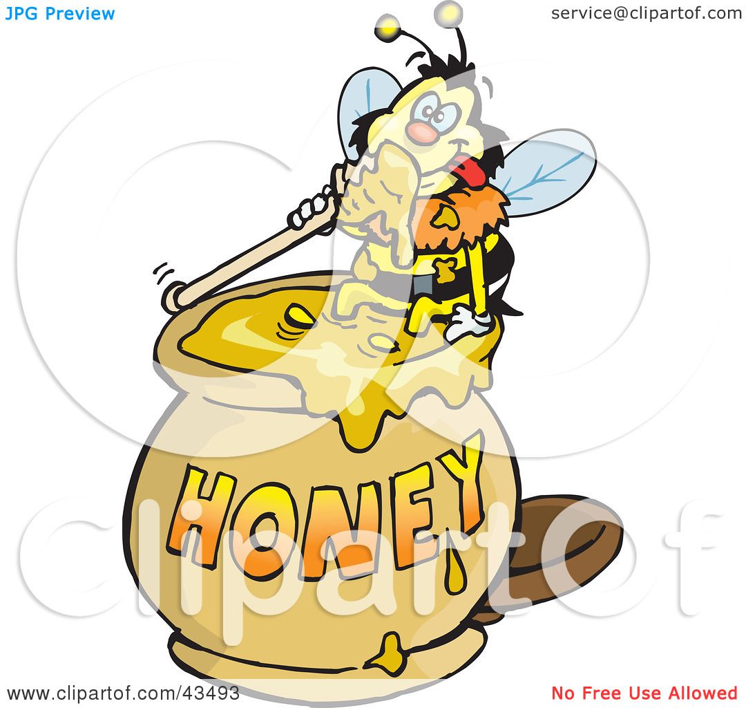 Download Clipart Illustration of a Honey Bee Character Sitting On ...
