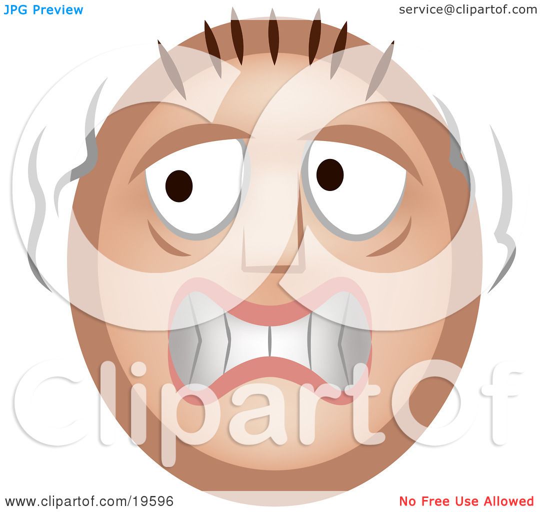 Clipart Illustration Of A Scared Emoticon Face Trembling Like A Chicken