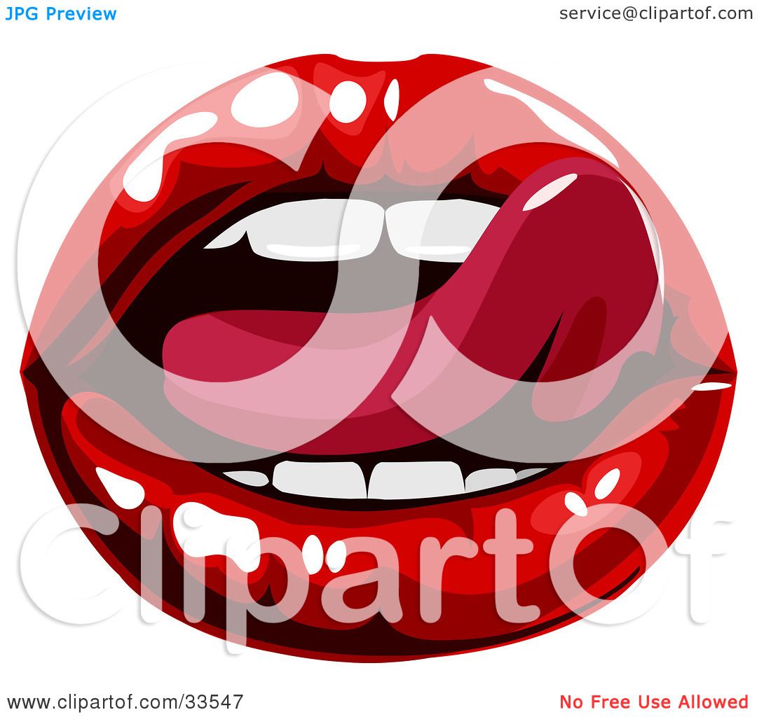 Clipart Illustration Of A Sexy Woman S Tongue Licking Her