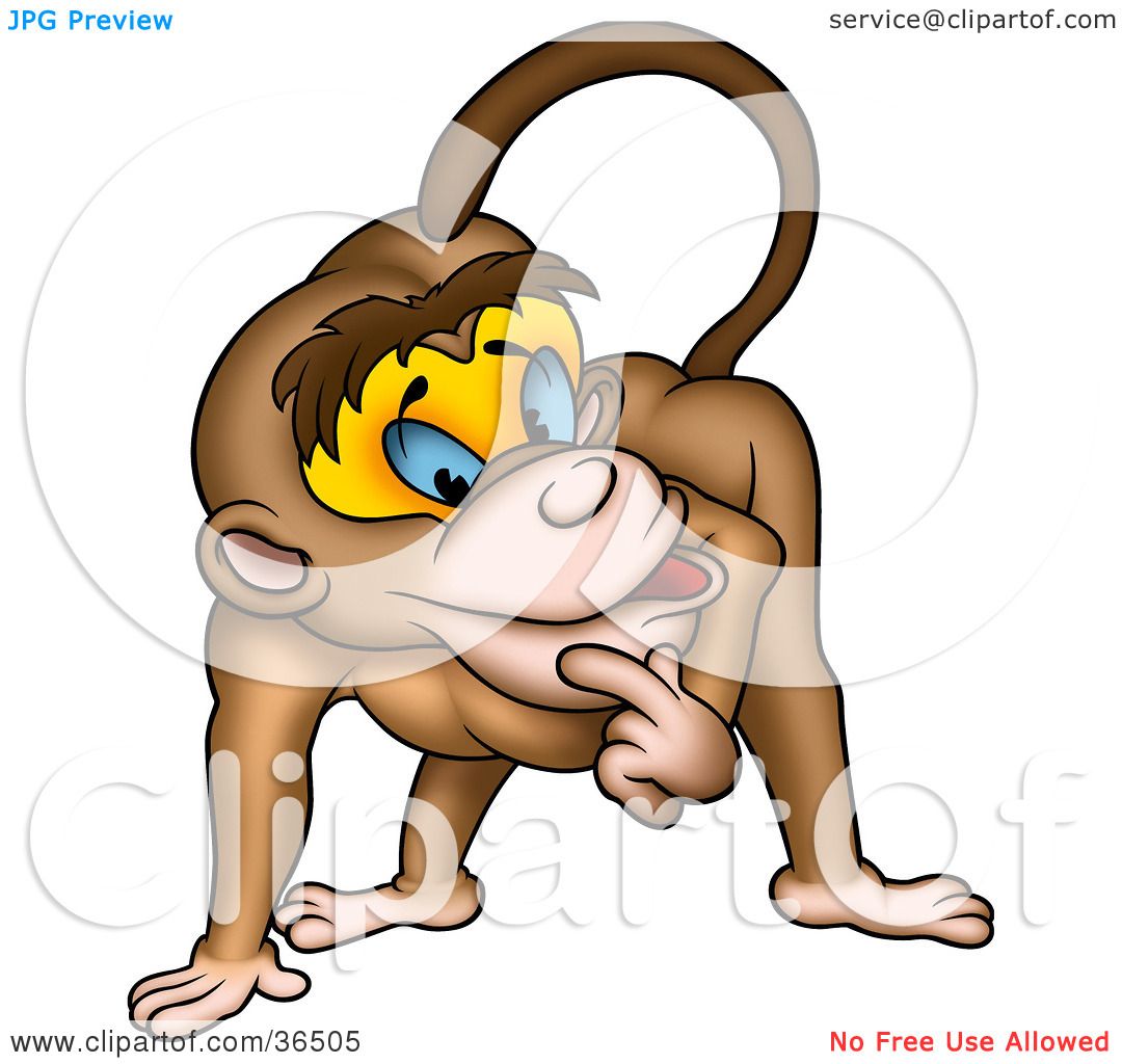 thinking monkey cartoon