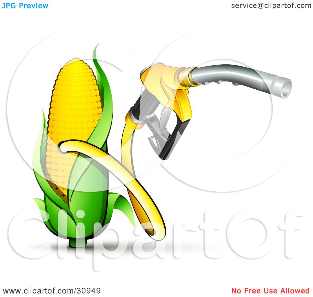 Clipart Illustration of a Yellow Gas Nozzle Emerging From ...