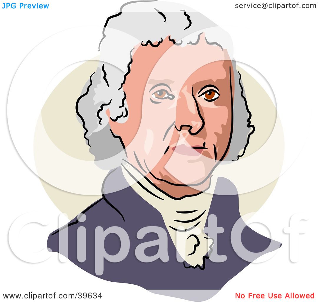 Clipart Illustration of American President Thomas
