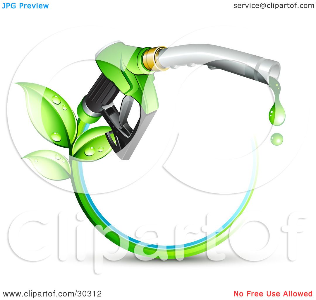 Clipart Illustration of Green Biofuel Dripping From A ...