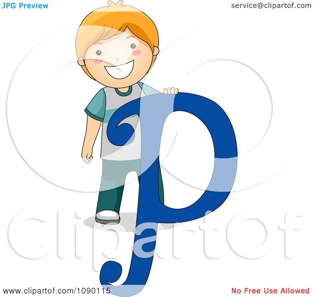 Clipart Letter P Boy Child - Royalty Free Vector Illustration by BNP ...