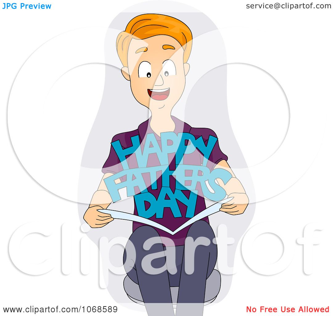 Download Clipart Man Holding A Fathers Day Card - Royalty Free ...