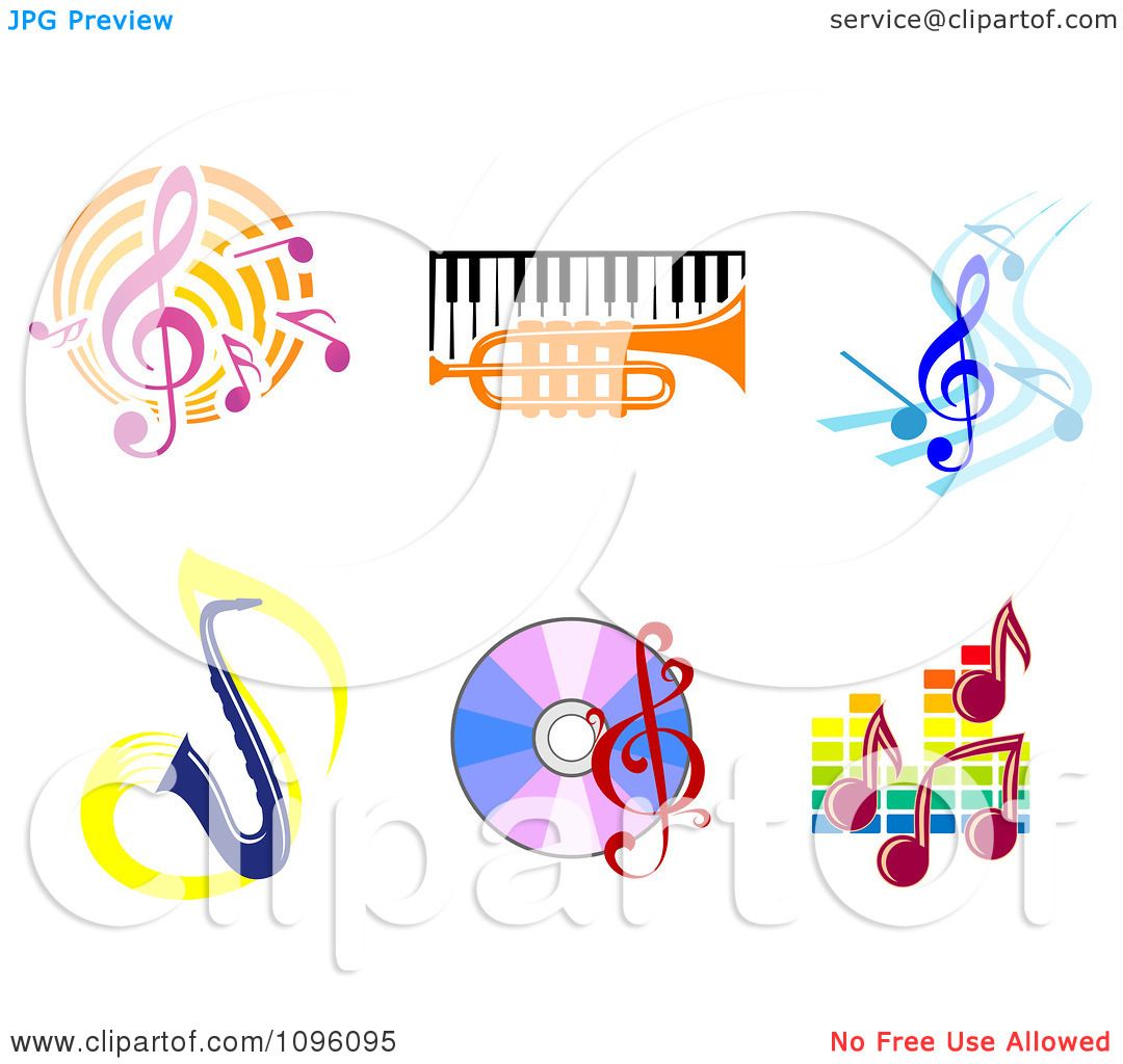 clipart of music notes and instruments - photo #23