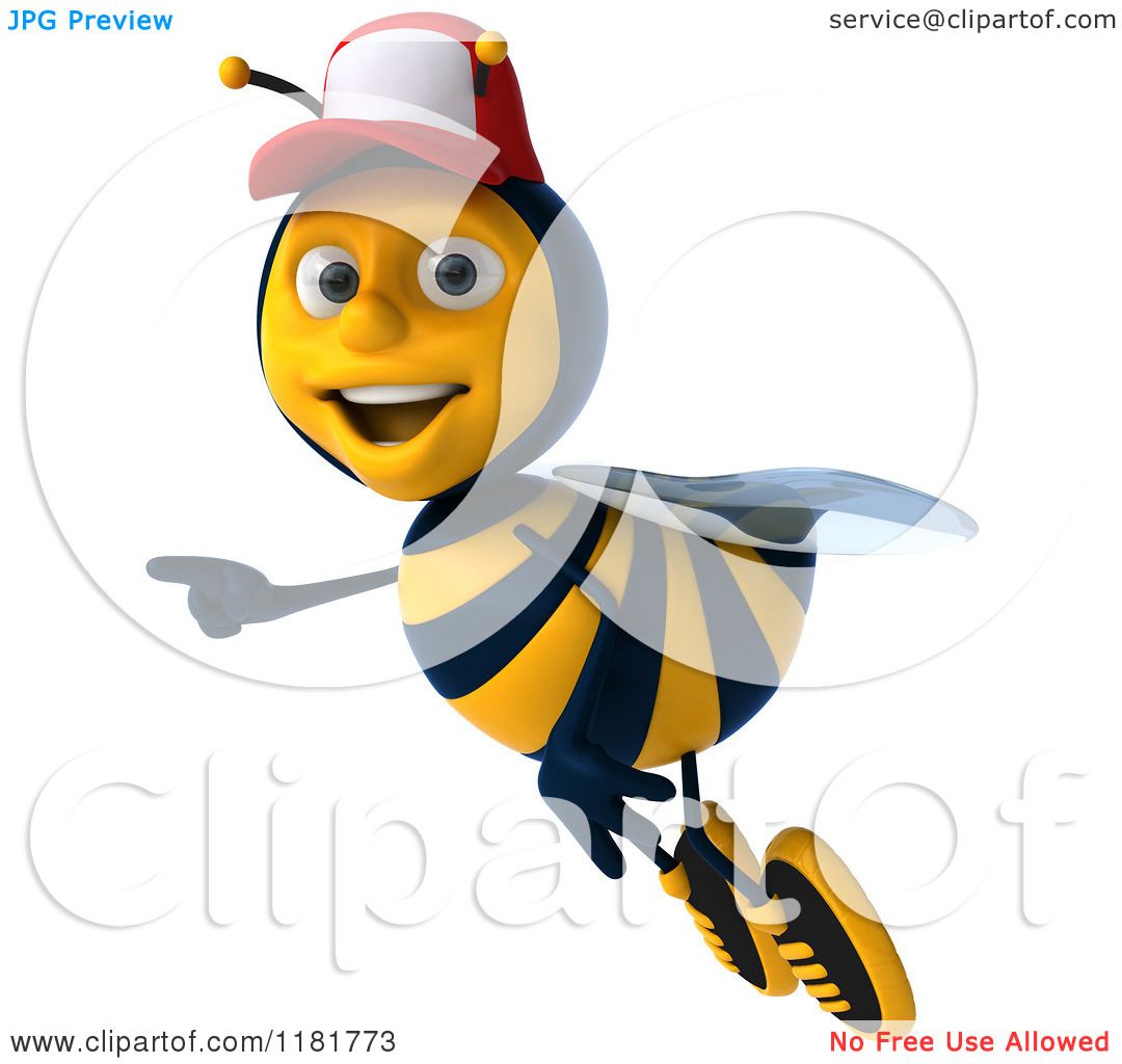 cartoon bee red hat
