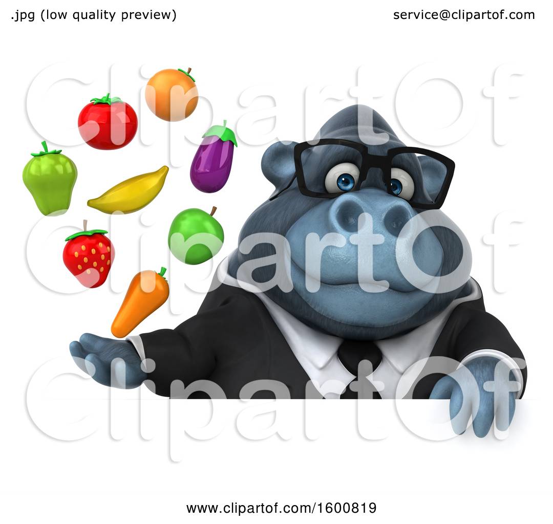 cartoon gorilla holding money bags