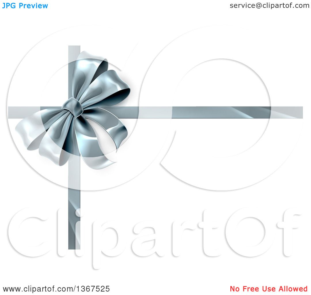Silver ribbon with a bow Royalty Free Vector Image