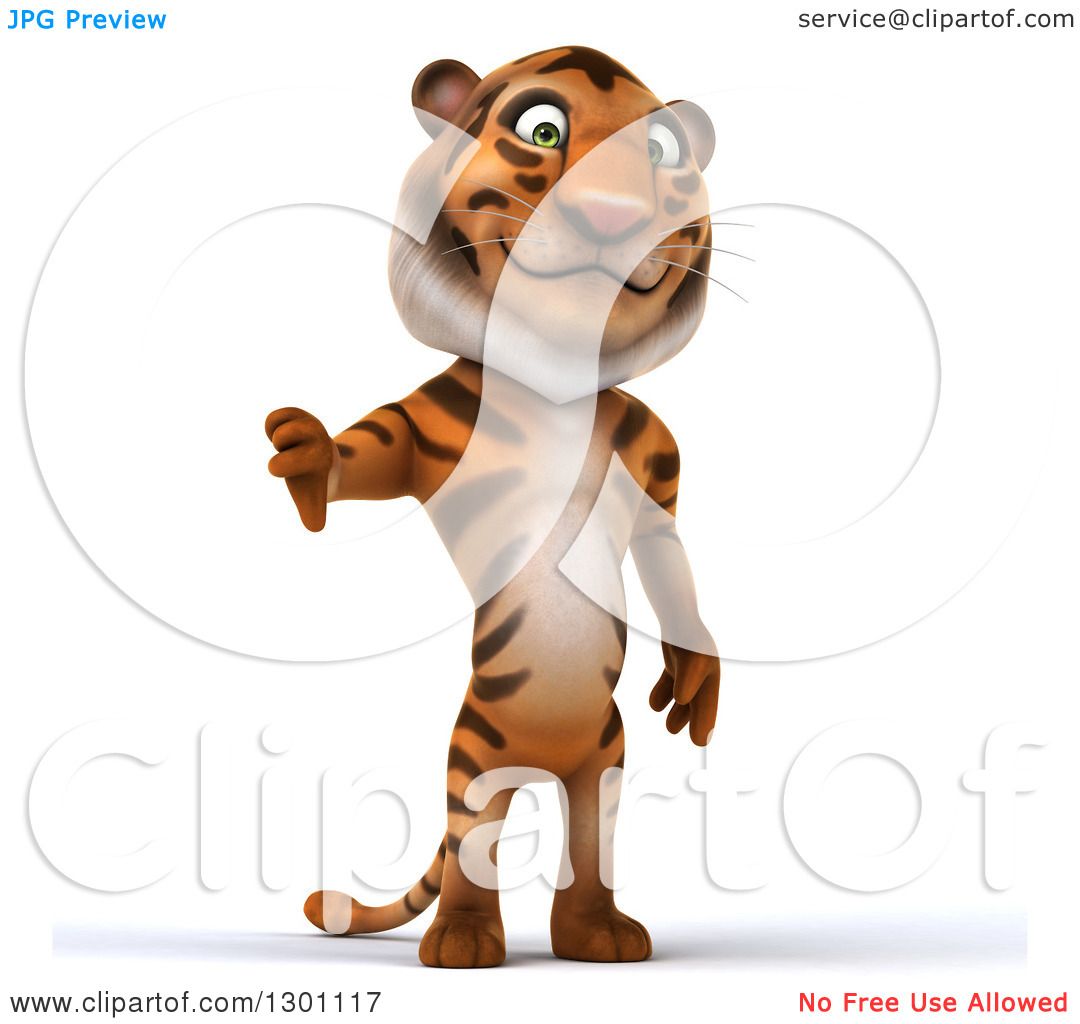 draw tiger thumbs up