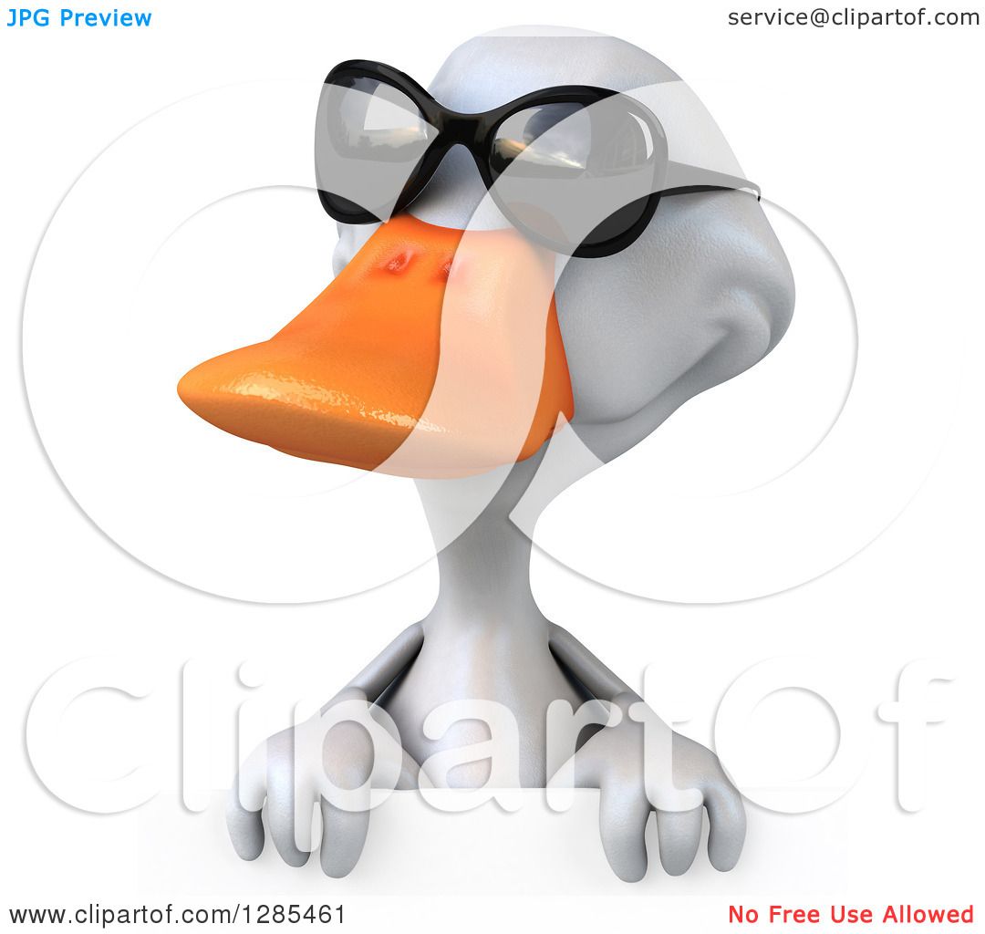 duck with glasses cartoon