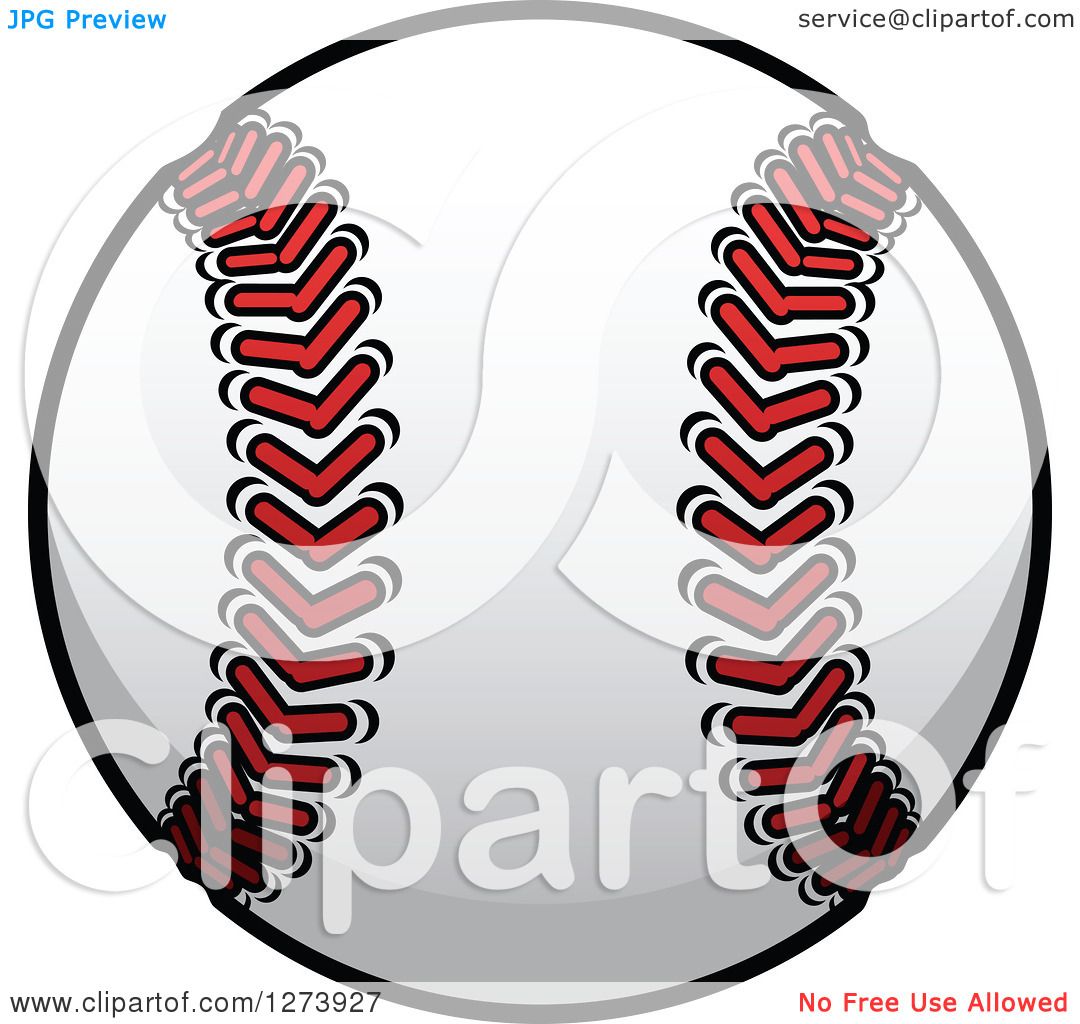 Download Clipart of a Baseball with Red Stitching - Royalty Free ...