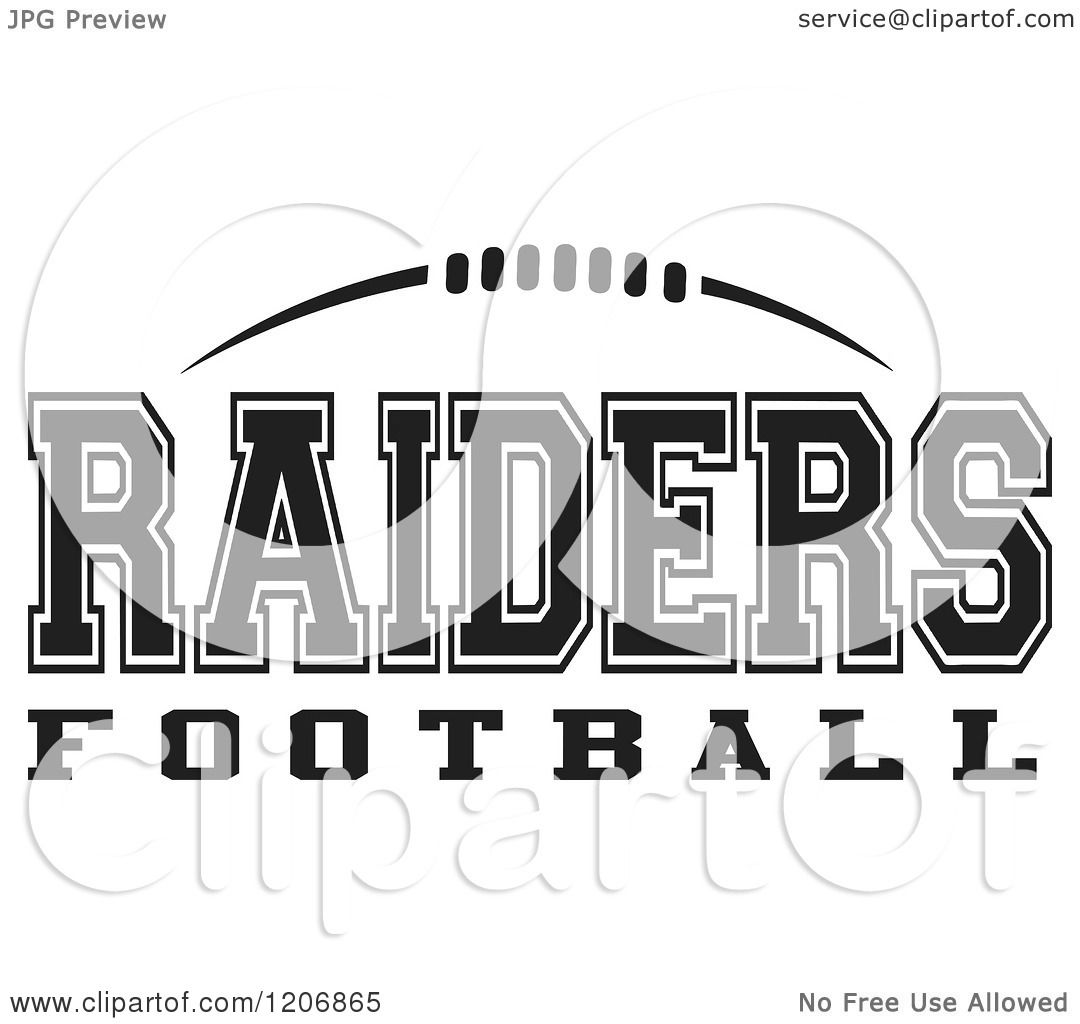 Download Clipart of a Black and White American Football and RAIDERS ...