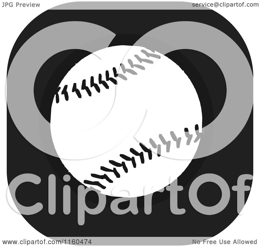 Download Clipart of a Black and White Baseball Icon - Royalty Free ...