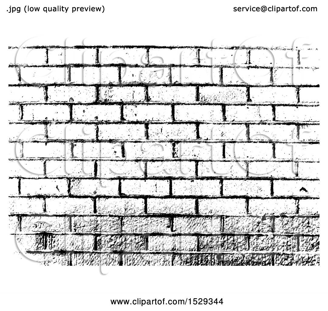 brick wall black and white clipart