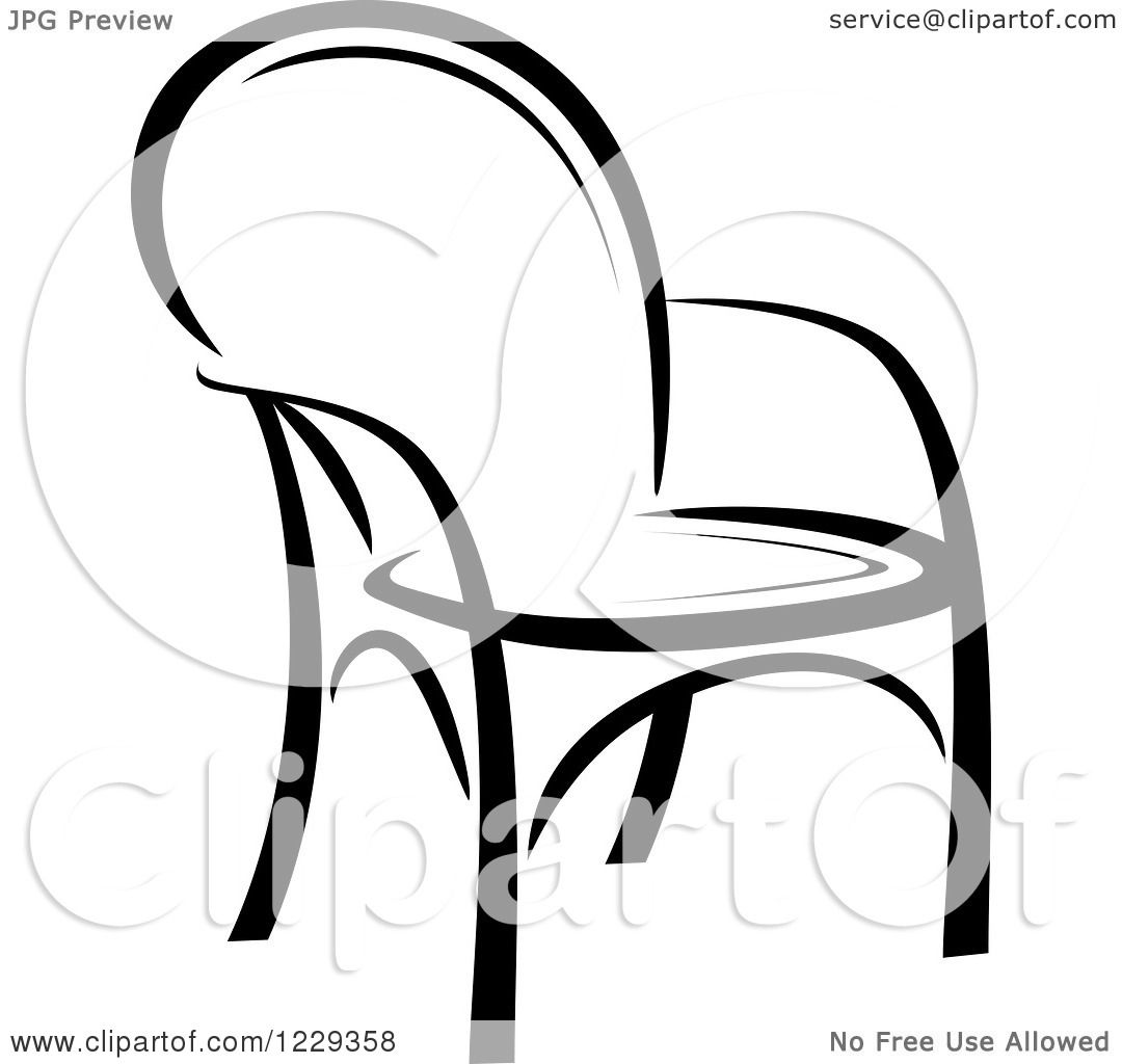 Clipart Of A Black And White Chair Royalty Free Vector Illustration By Vector Tradition Sm