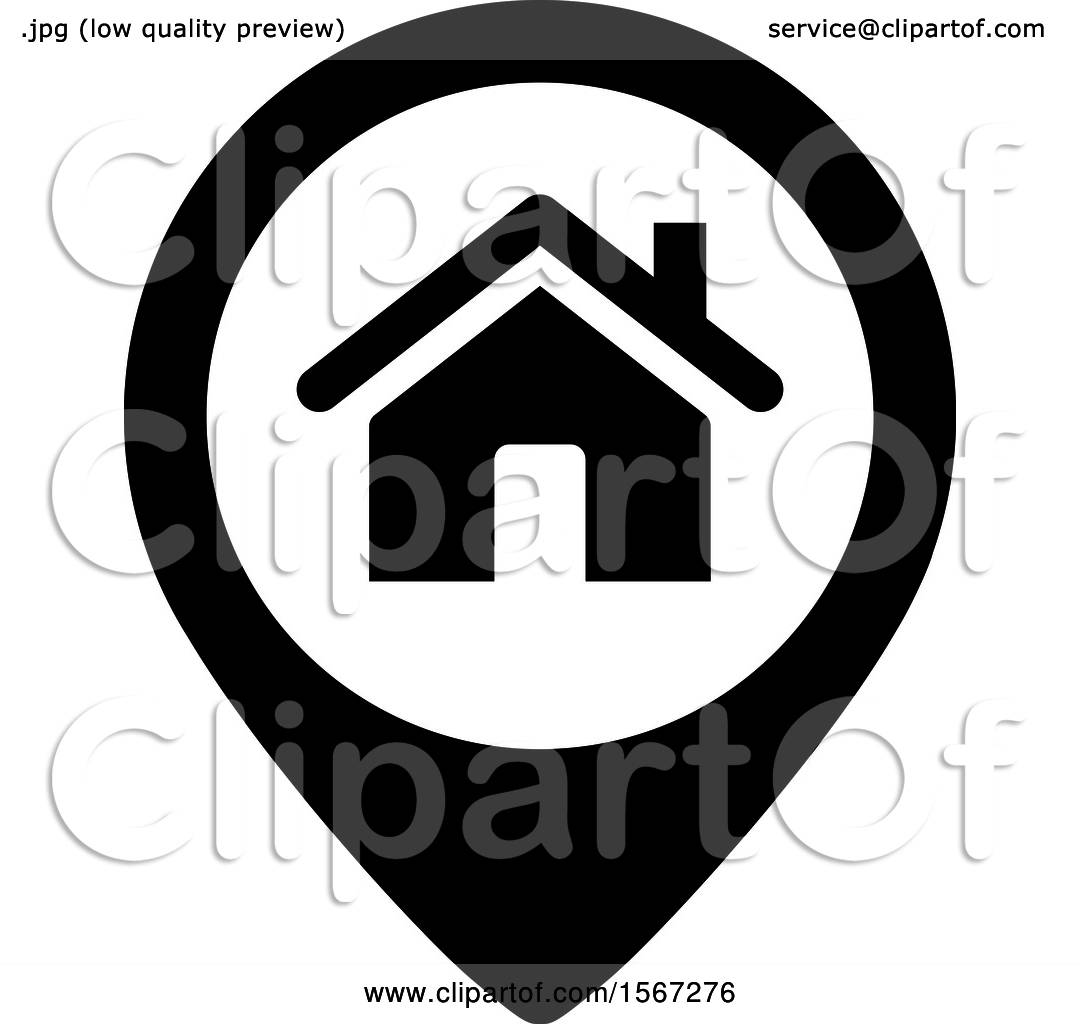 Download Clipart of a Black and White Home Address Icon - Royalty ...