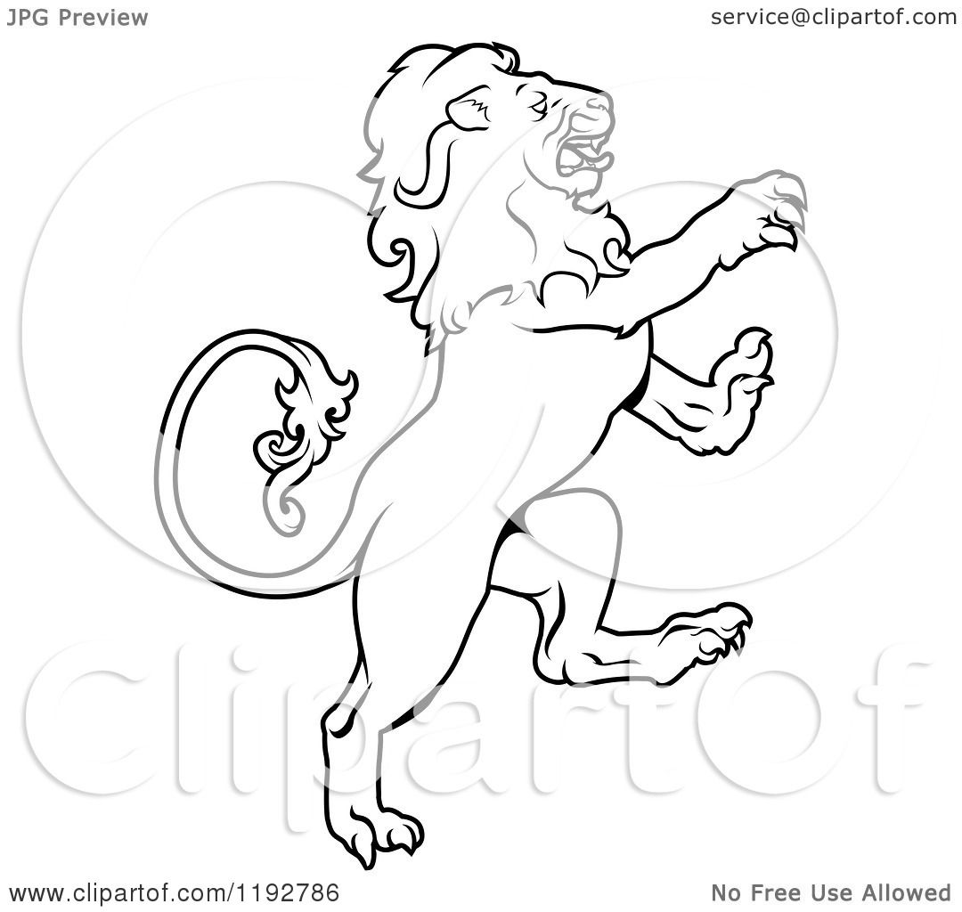 Clipart of a Black and White Leo Lion Zodiac Astrology Sign - Royalty ...