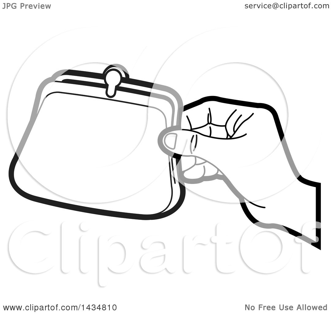 Stock Photo Of a Black and White Designer Handbag or Purse - Vector Clip Art  Illustration Picture | Portemonnee, Tassen