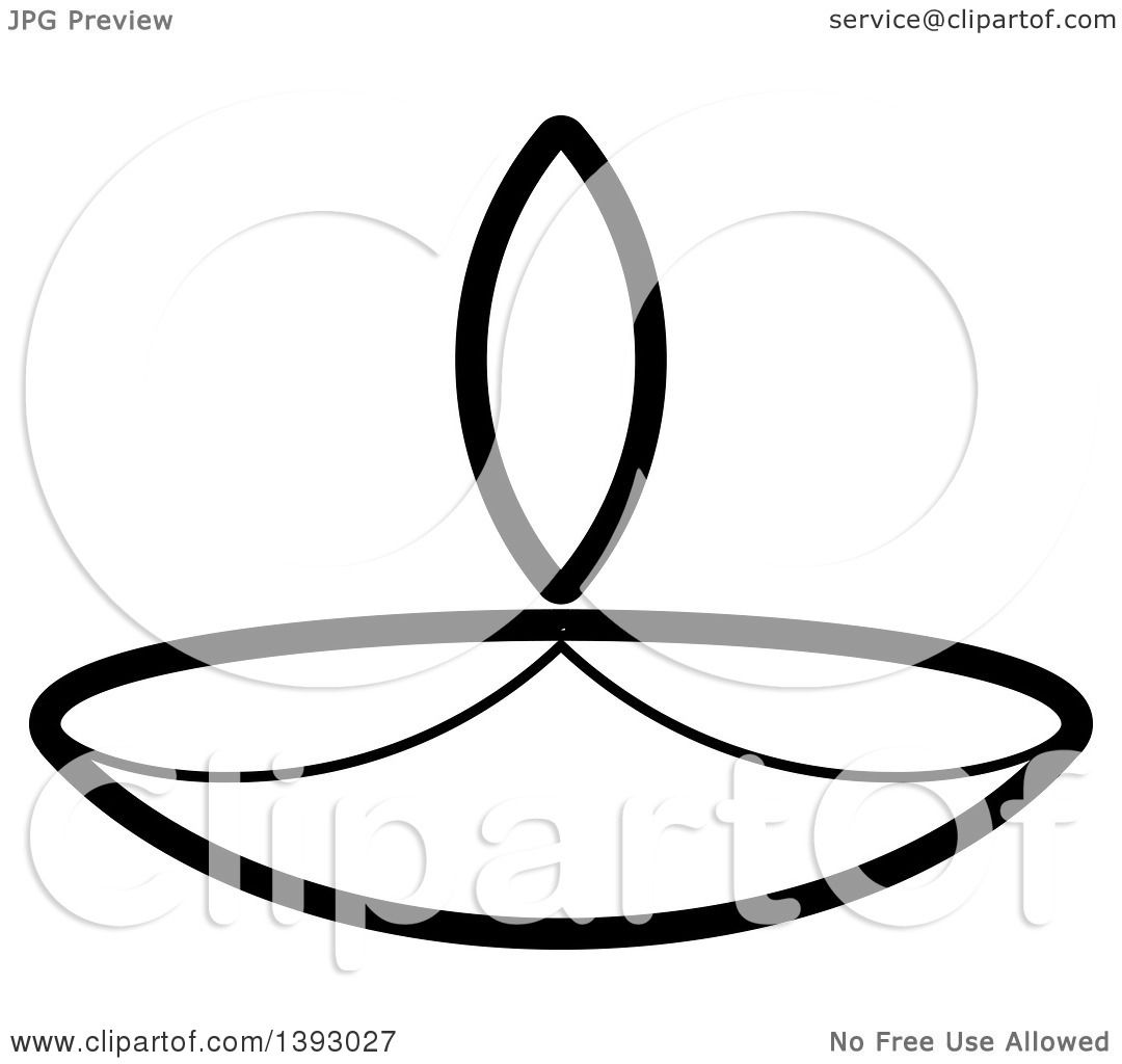Clipart of a Black and White Lit Oil Lamp - Royalty Free ...
