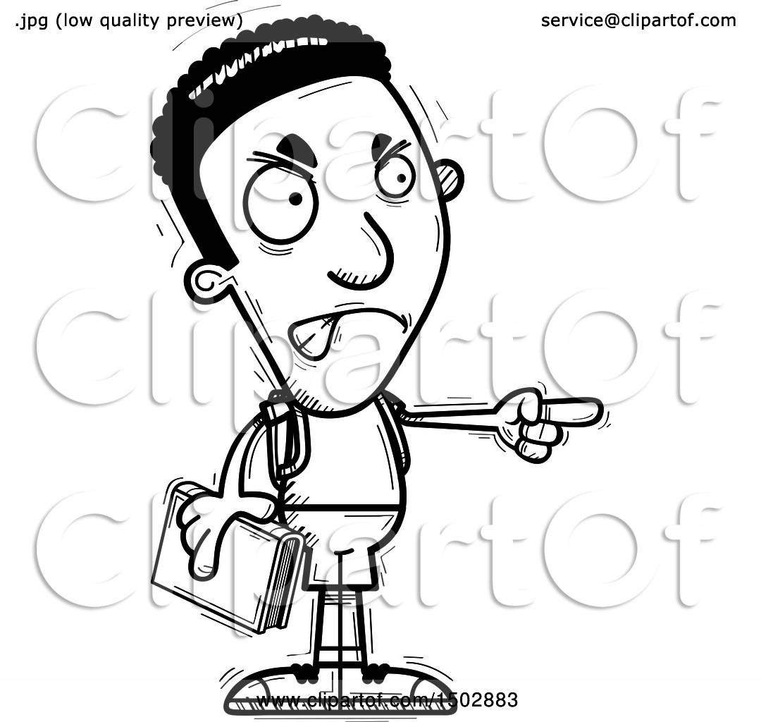 Clipart of a Waving Black Male Coach - Royalty Free Vector Illustration by  Cory Thoman #1502803