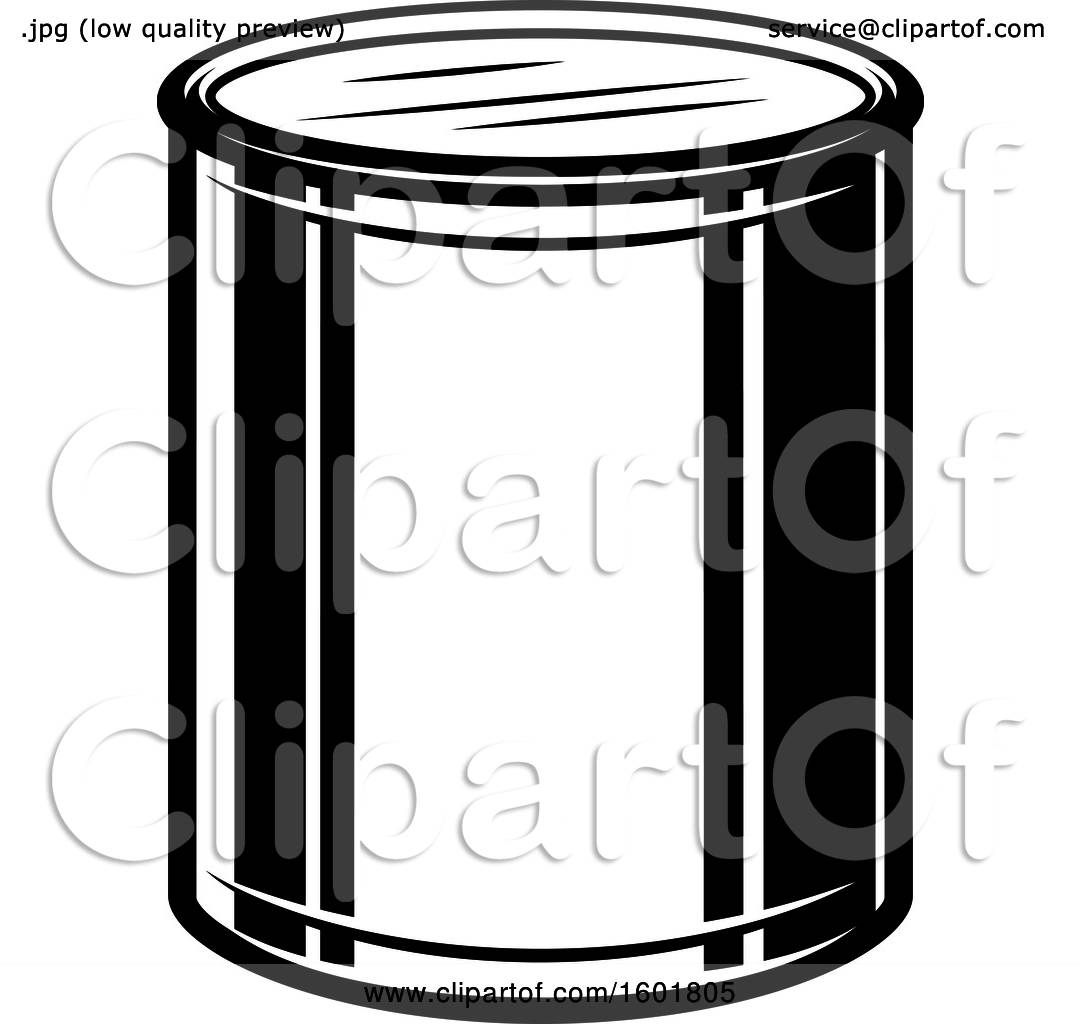 Clipart of a Black and White Paint Bucket - Royalty Free Vector ...