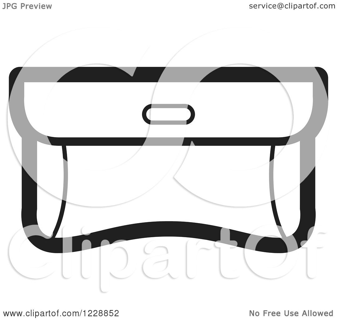 Download Clipart of a Black and White Purse Clutch Icon - Royalty ...