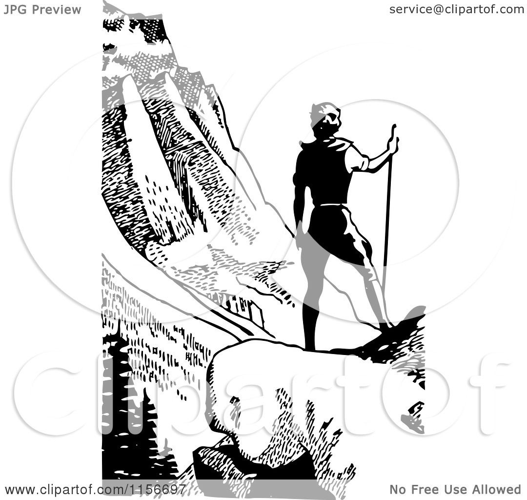 mountain hiker clipart