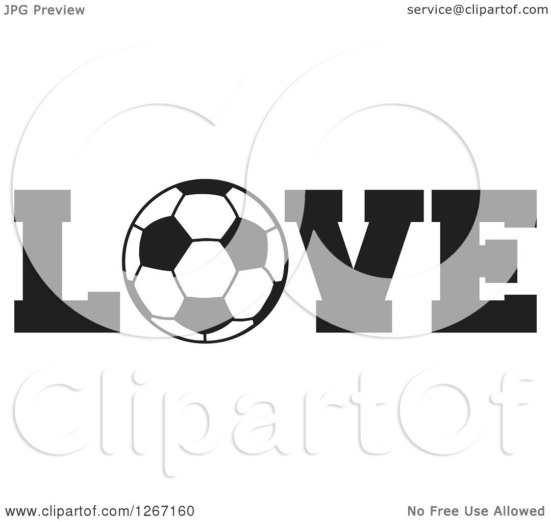 Clipart of a Black and White Soccer Ball As the Letter O in the Word ...