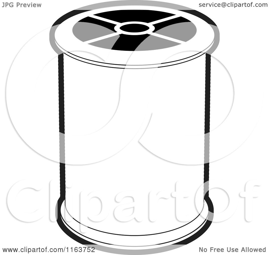 Clipart of a Black and White Spool of Sewing Thread - Royalty Free ...